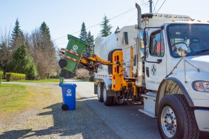 Collection truck with driver